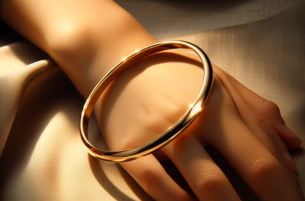 What makes a 14kt gold bangle bracelet a classic choice?