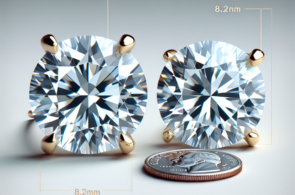 How big are 2 carat diamond earring studs?