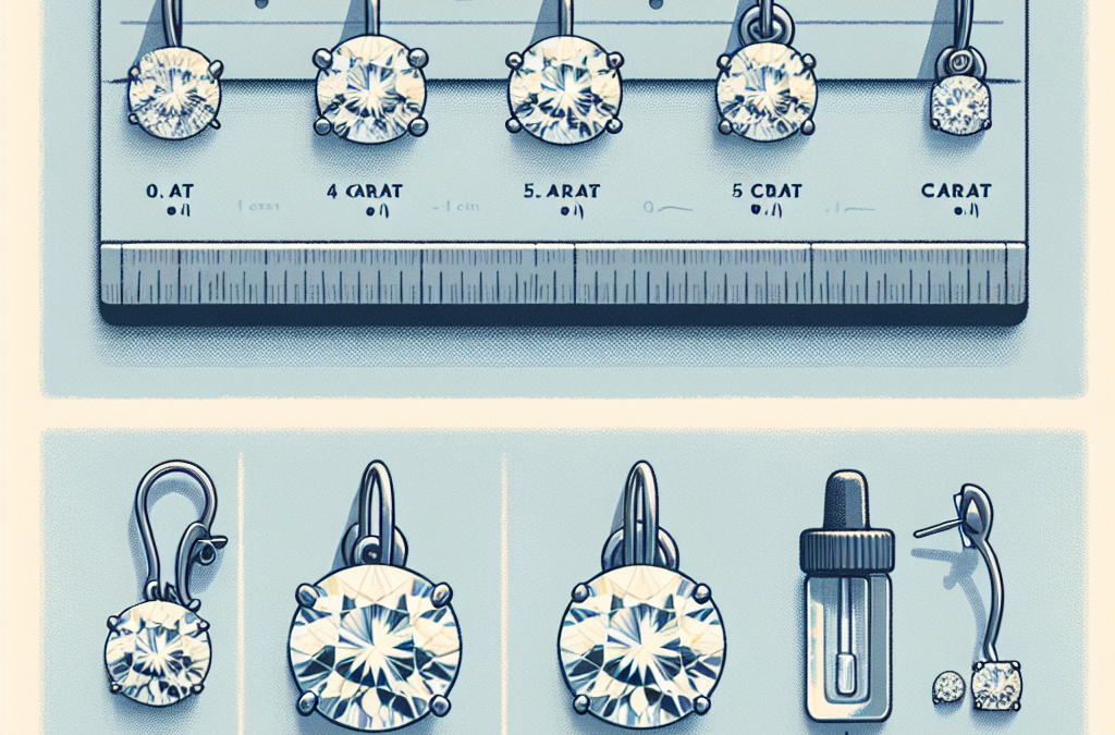 How do carat weights affect the look of diamond earrings?