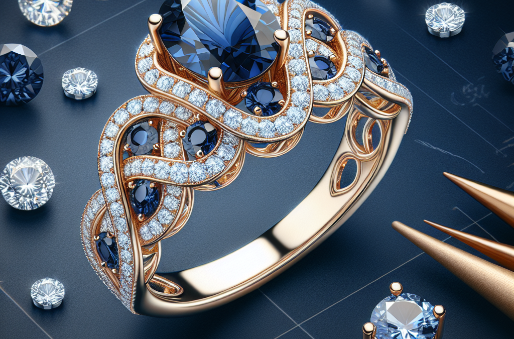 How to pair diamonds with sapphires in an engagement ring?