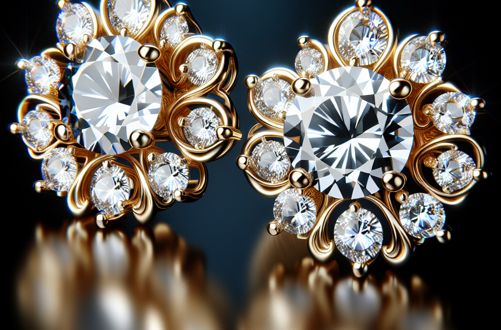 What are 14 kt gold diamond earrings?