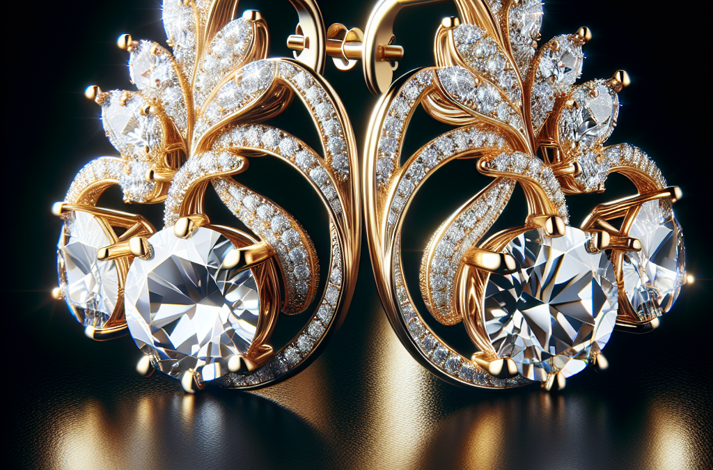 What are 14k gold earrings with diamonds?