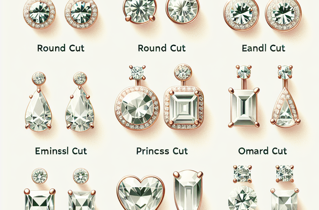 What are the most common shapes for diamond stud earrings?