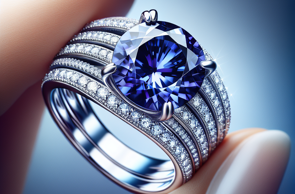 What is a diamond and tanzanite engagement ring?