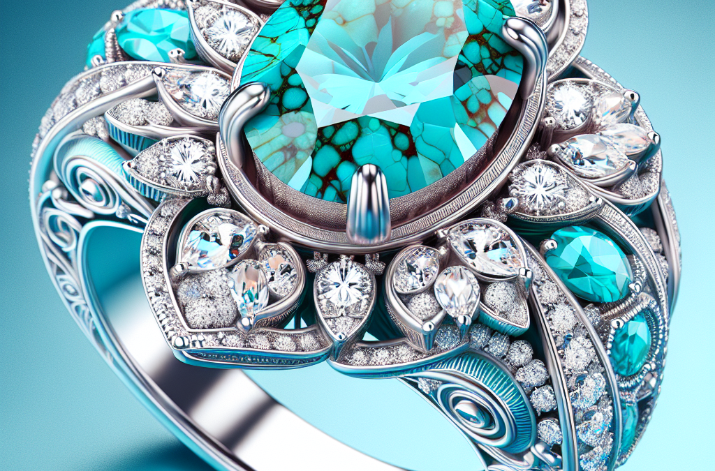 What makes a turquoise and diamond engagement ring unique?
