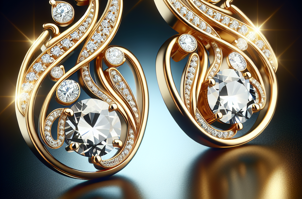 What should you know about a pair of gold and diamond earrings?