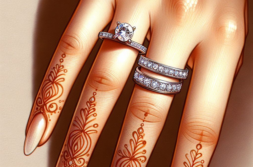 How are wedding bands paired with engagement rings?