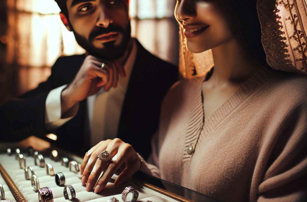 How do couples choose matching wedding bands?